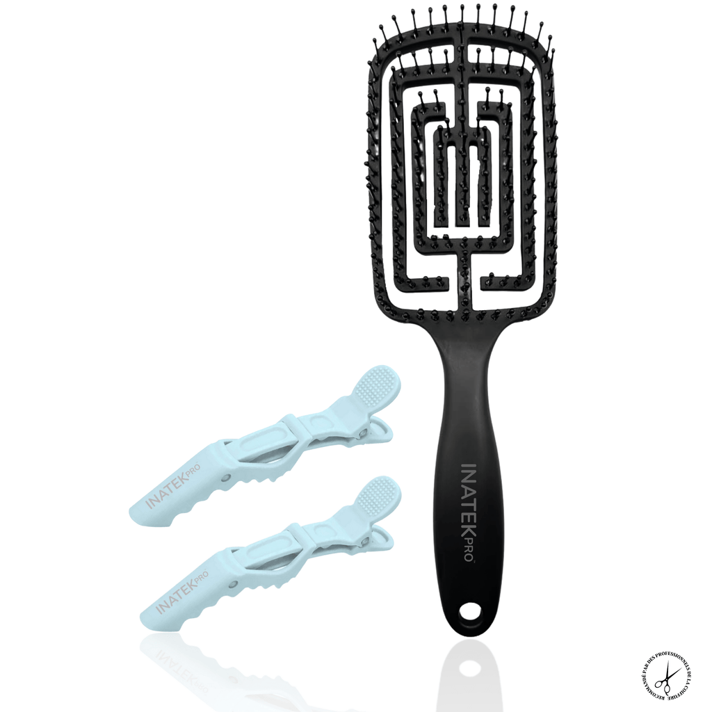 Duo All-In-One : Brosse Démêlante Curvent & Pinces Croco-Fix